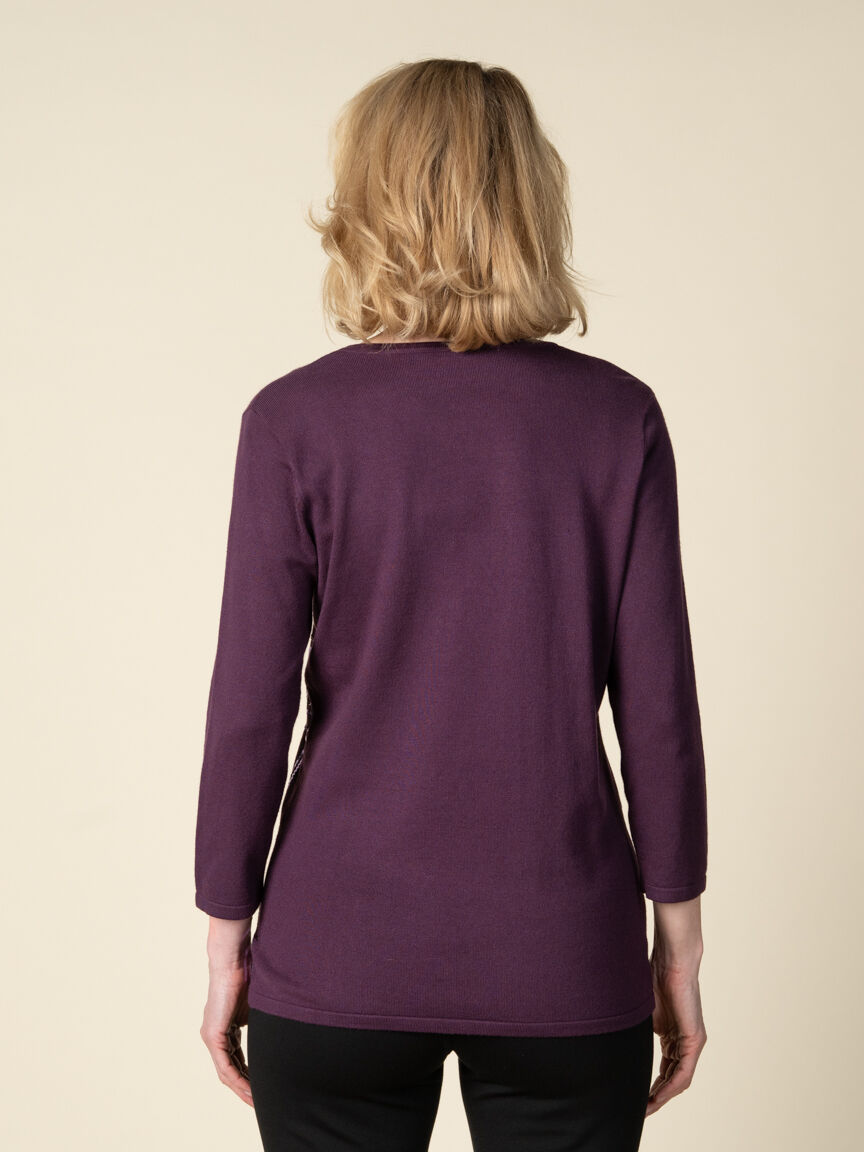 3/4 Sleeve Top With Sequins