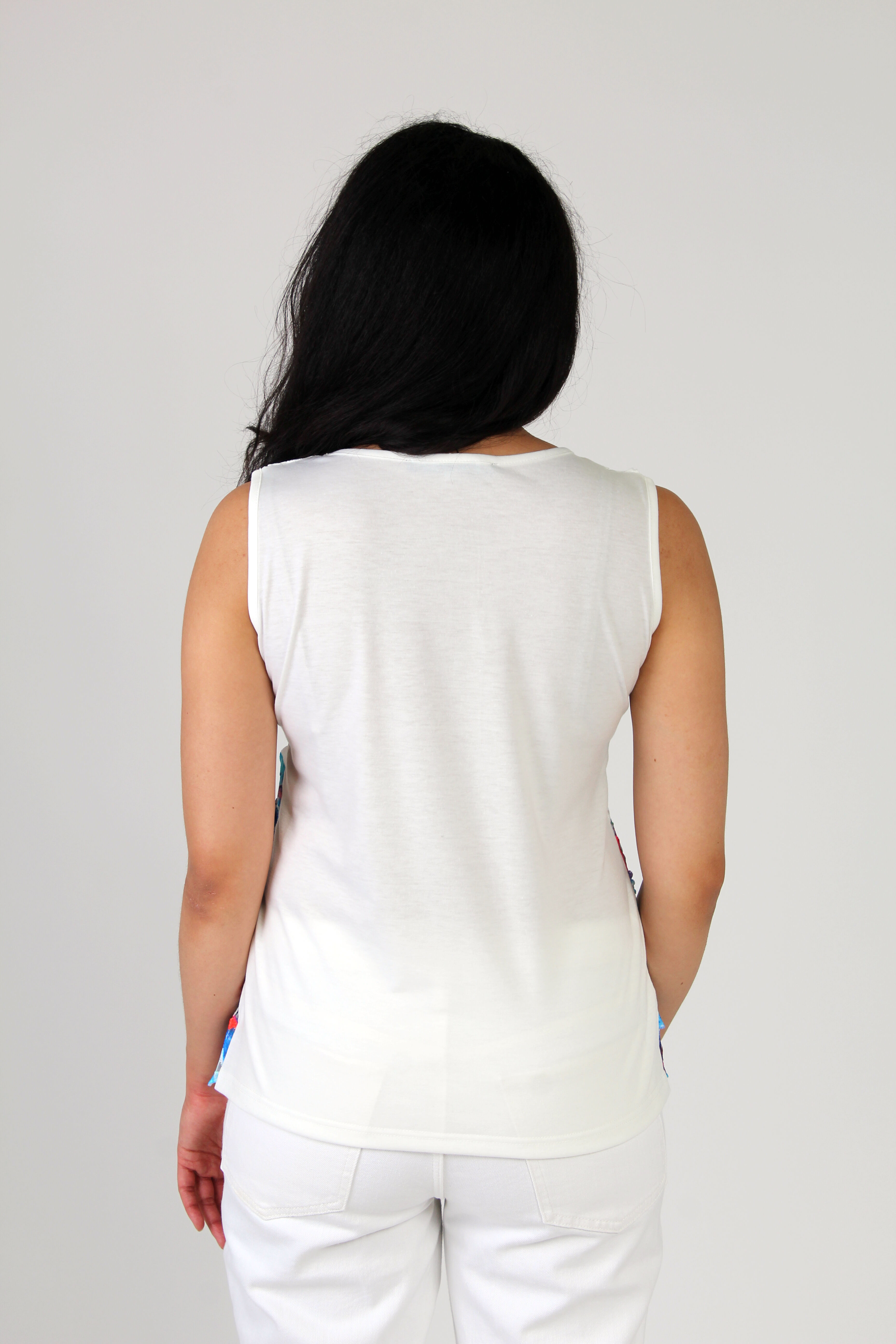 Lace Overlay Sleeveless Top Image 3