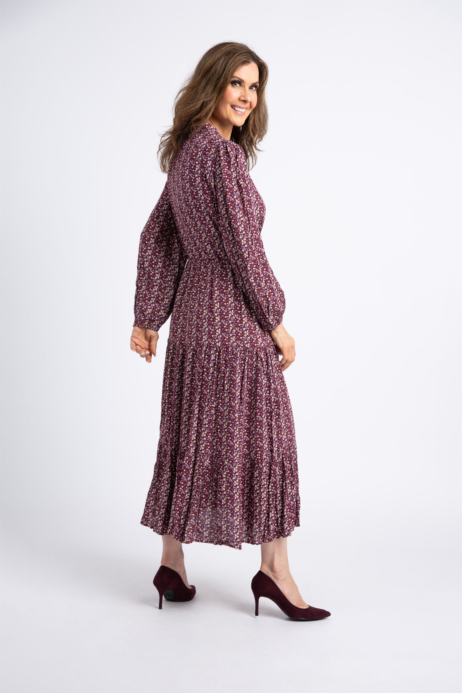 Long Sleeve Button-Up Maxi Dress  Image 4