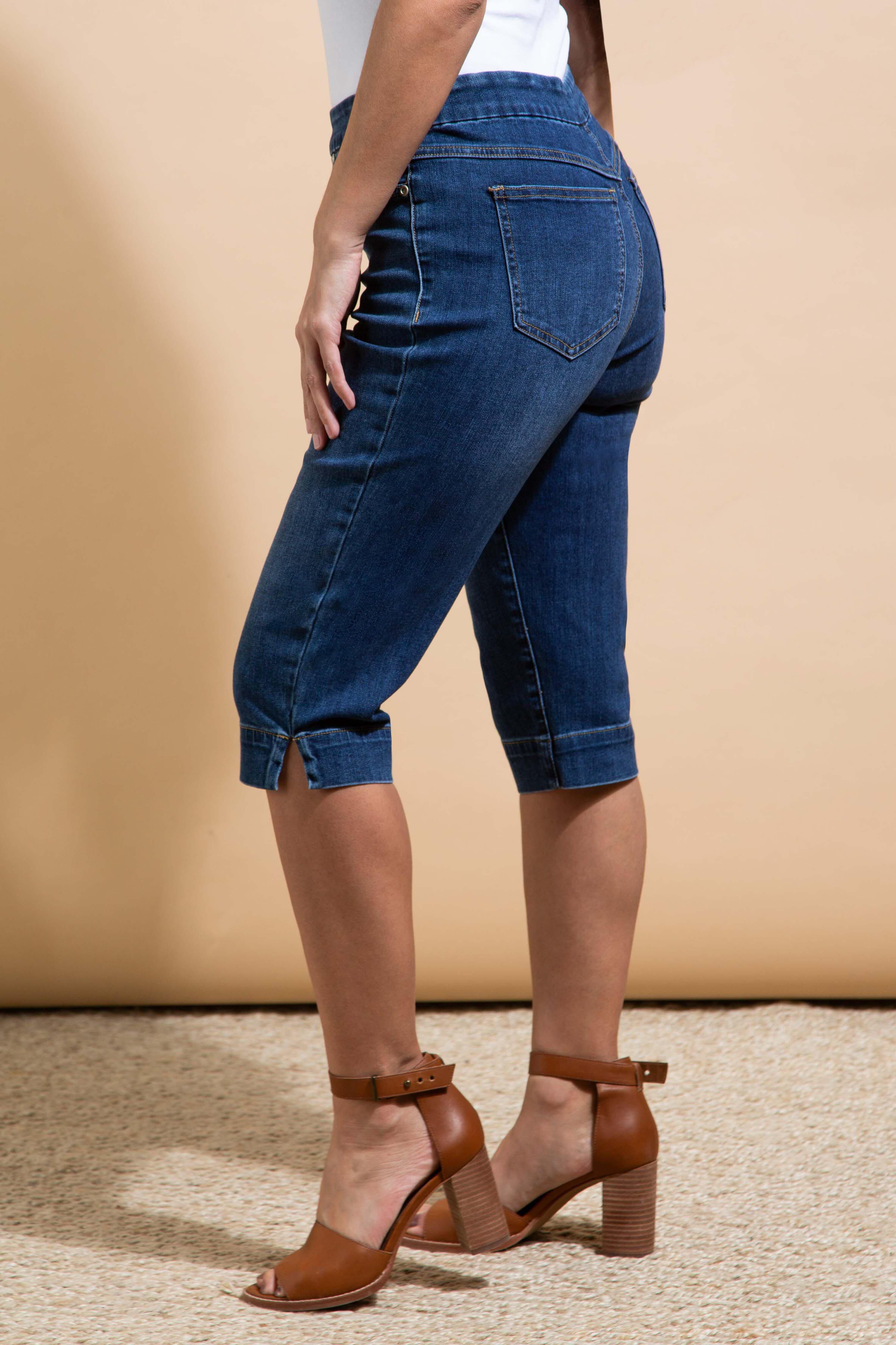 Pull-On Stretch Denim Capri Image 2