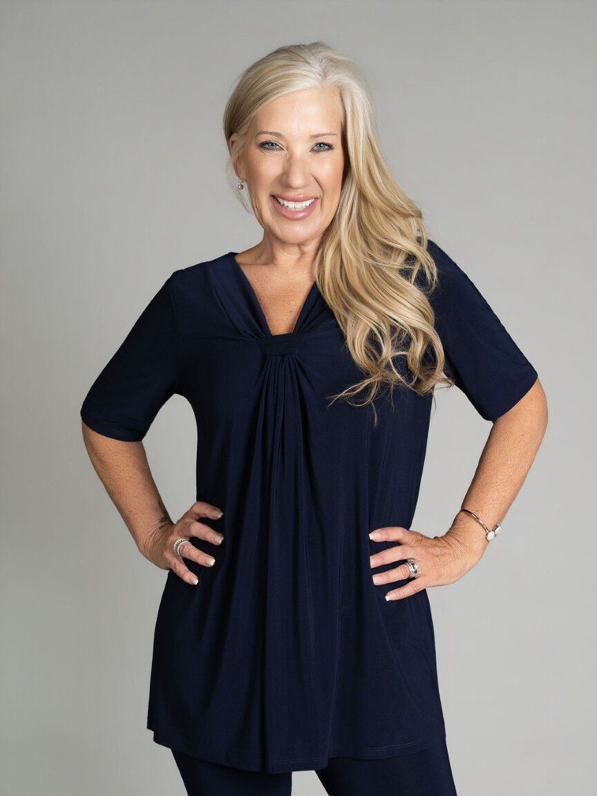 Knot Detail Elbow Sleeve Top Image 1