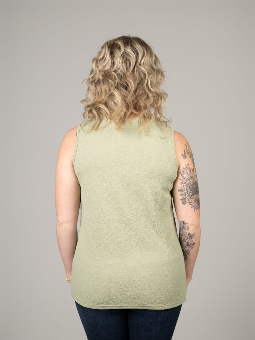 Sleeveless Textured V-Neck Top Image 3