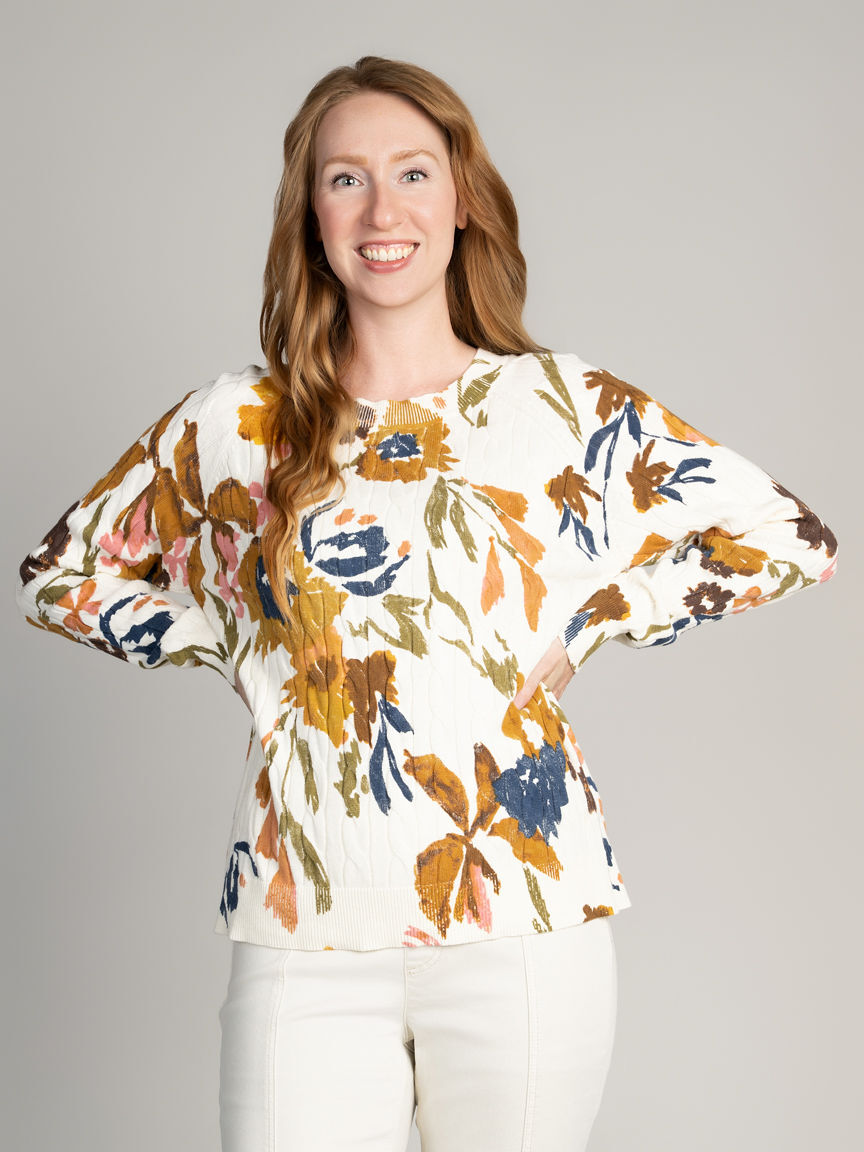 Lightweight Cable Knit Sweater Image 1