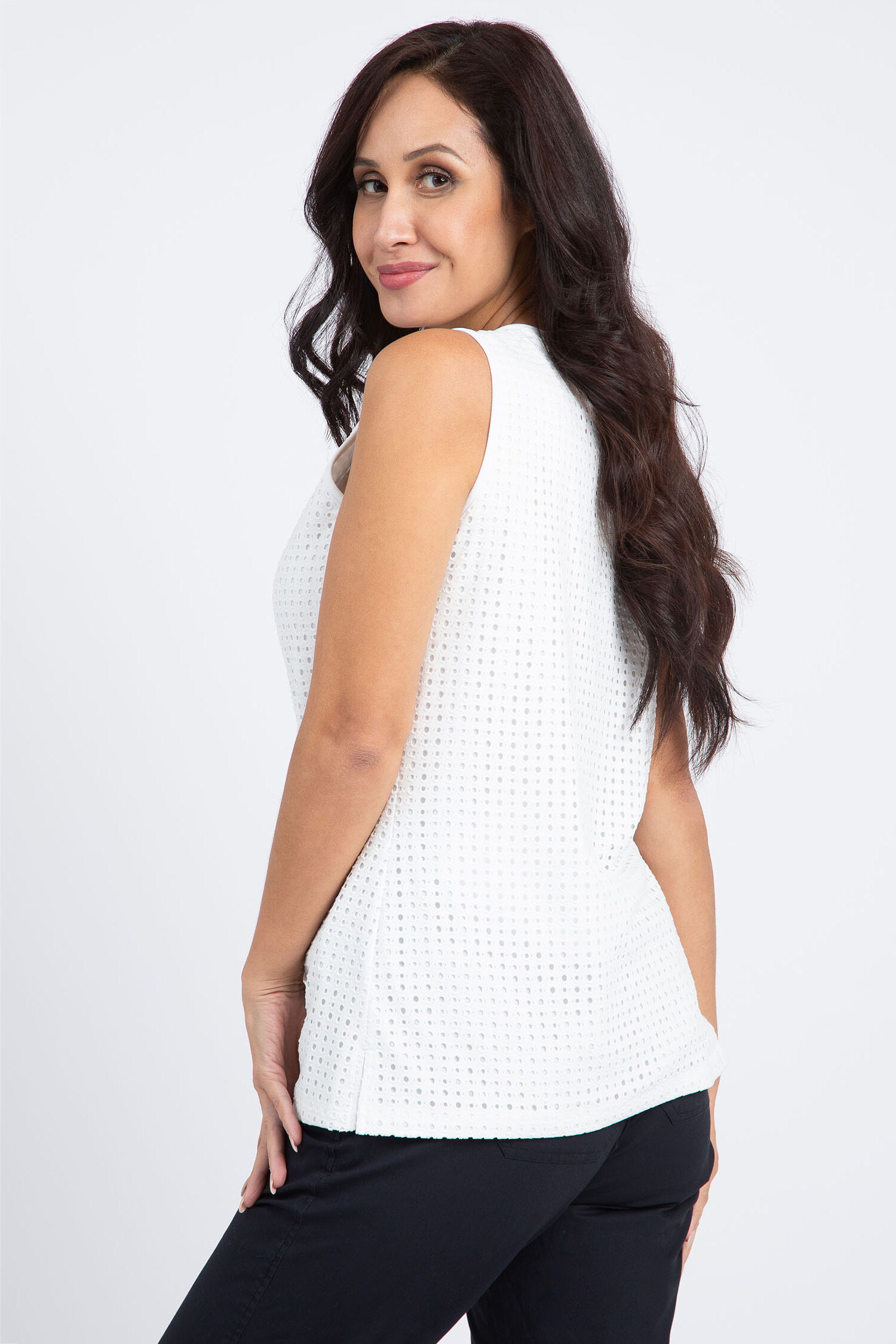 Sleeveless Eyelet Tank Top Image 2