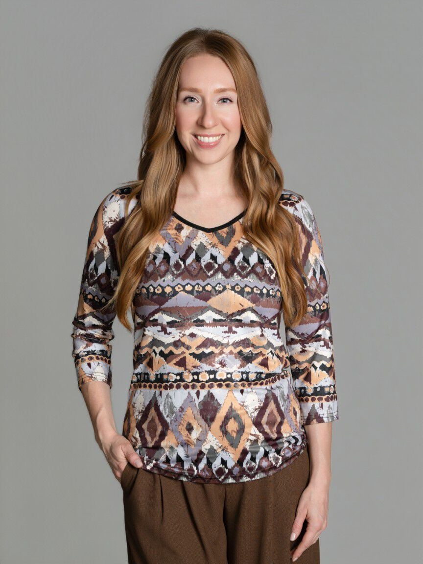 3/4 Sleeve Printed Top