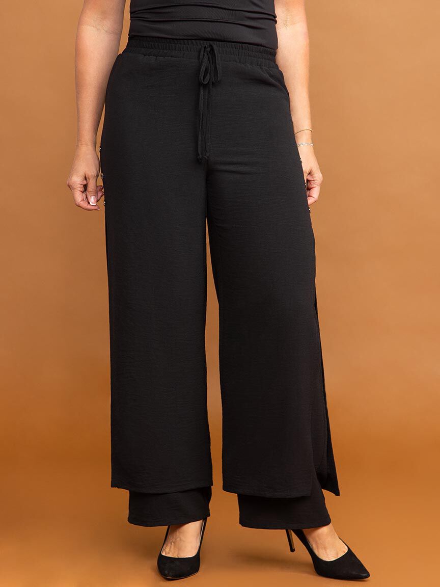 Palazzo Pant with Buttons on the Side Image 2