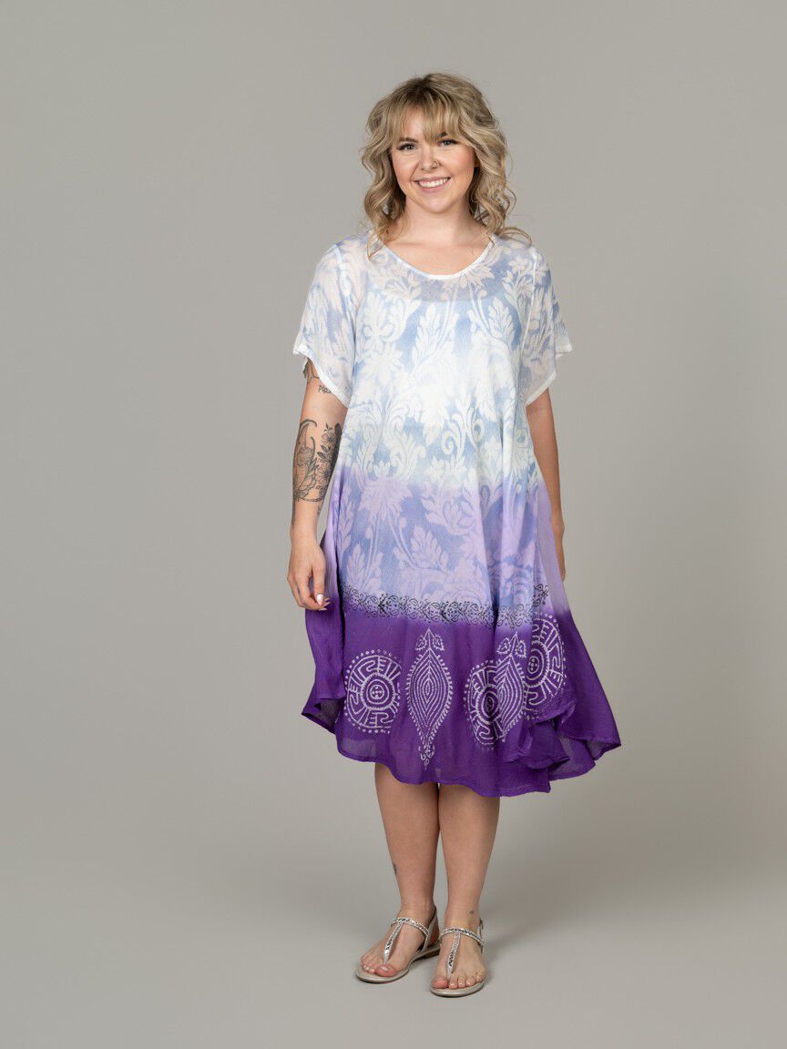 Short Sleeve Tie Dye Dress
