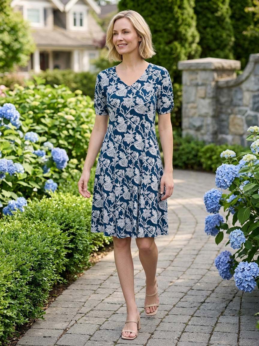 Midi Elbow Sleeve Dress