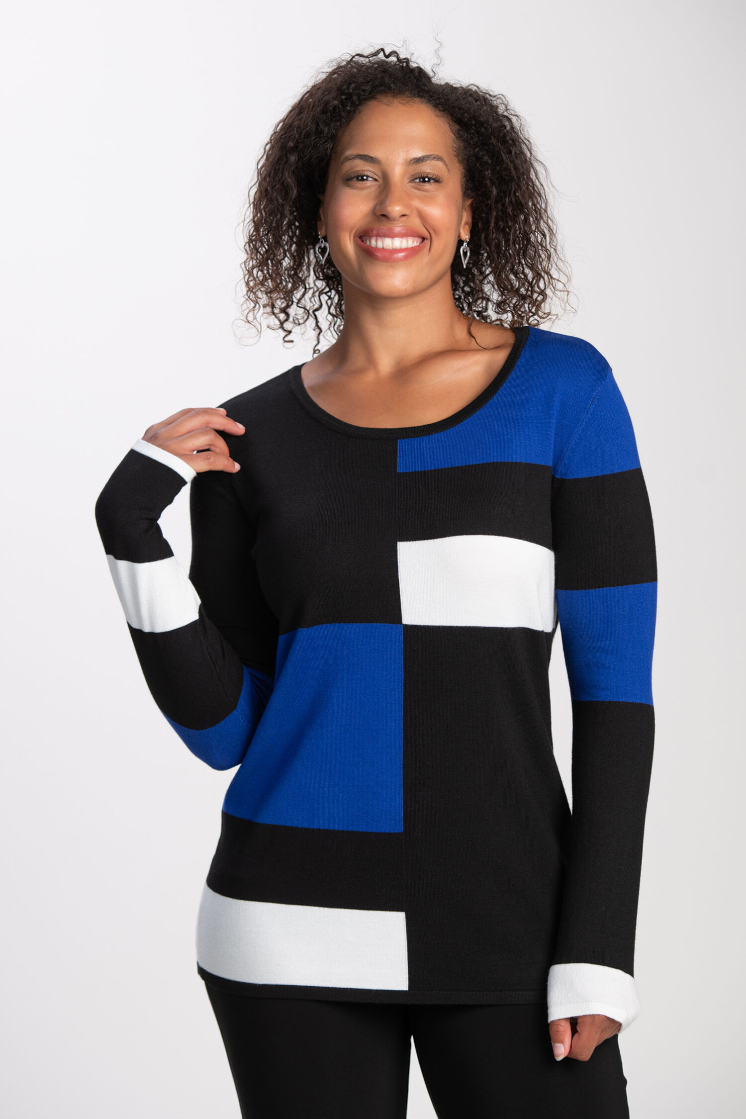 Long Sleeve Color Block Sweater