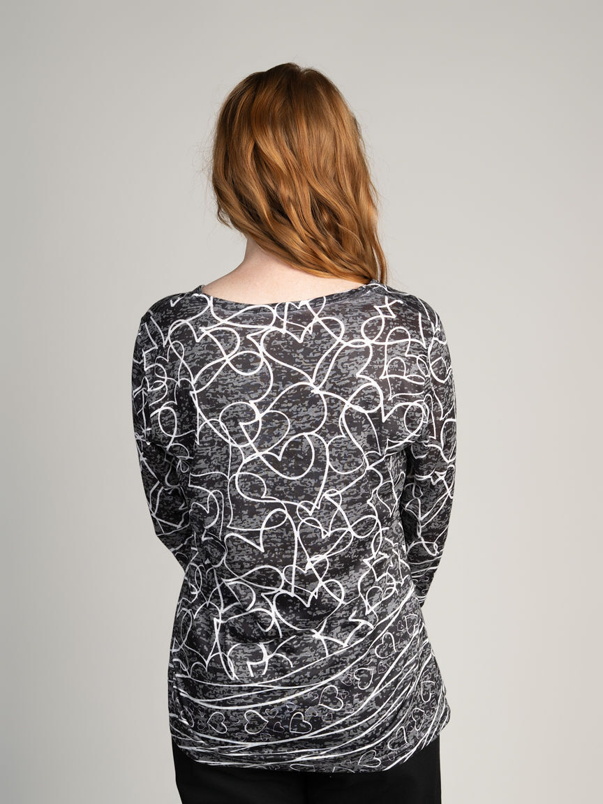 3/4 Sleeve Burnout Top Image 3