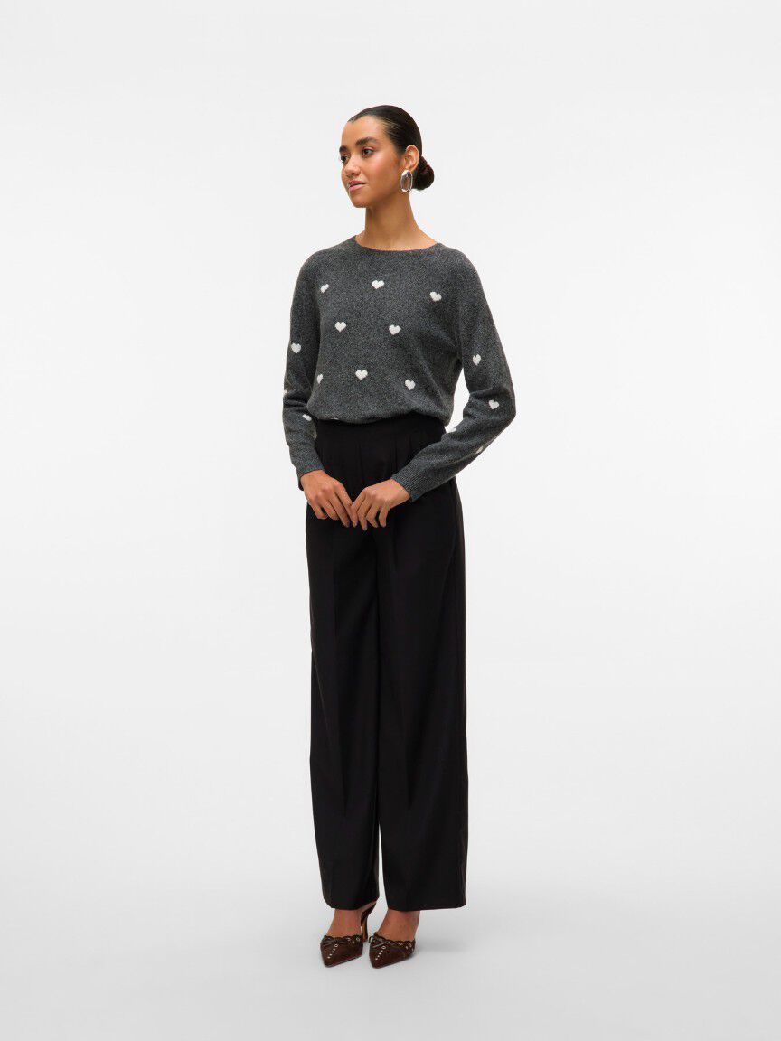 Lightweight Heart Print Sweater