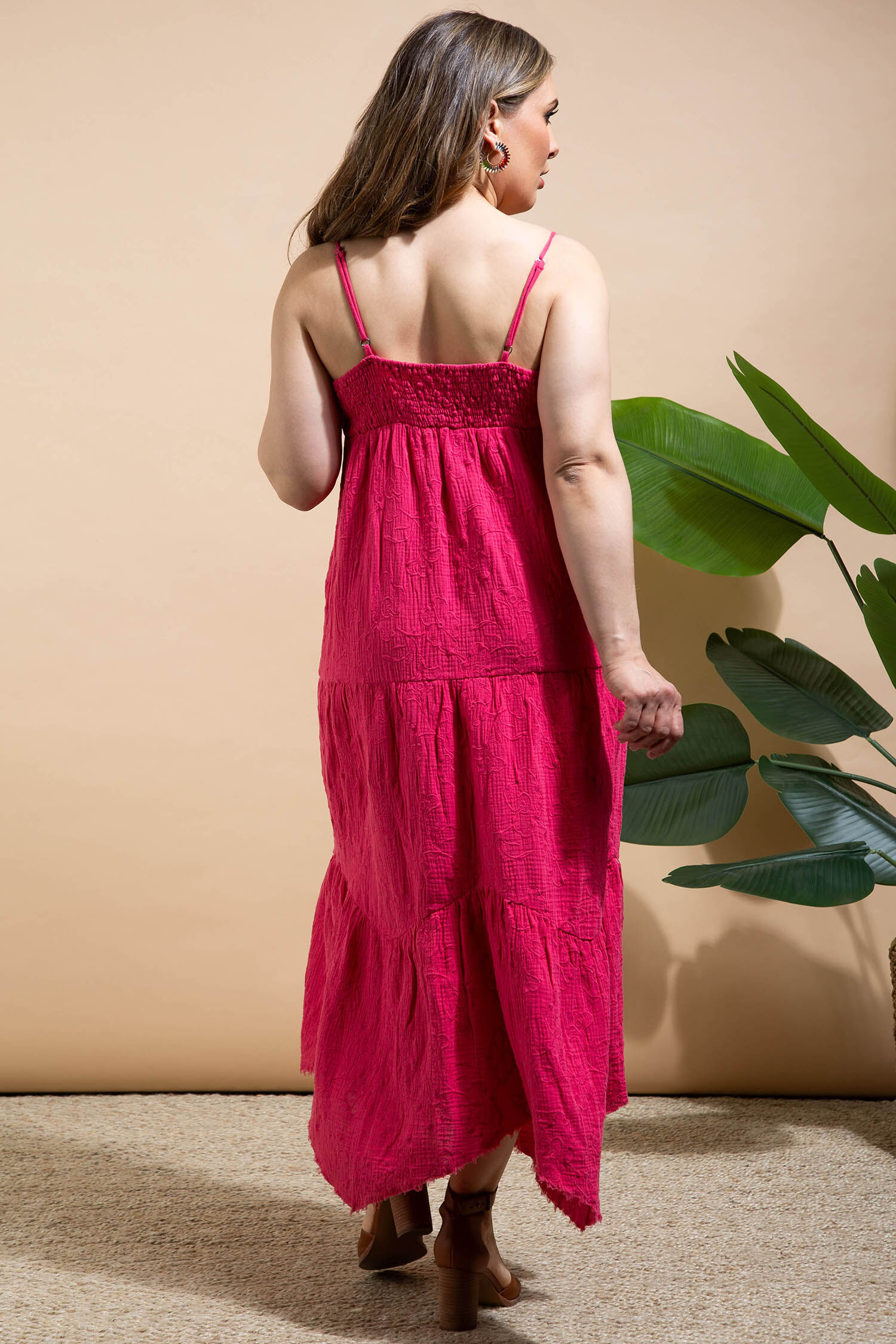 Cotton Handkerchief Maxi Dress with Adjustable Straps Image 3