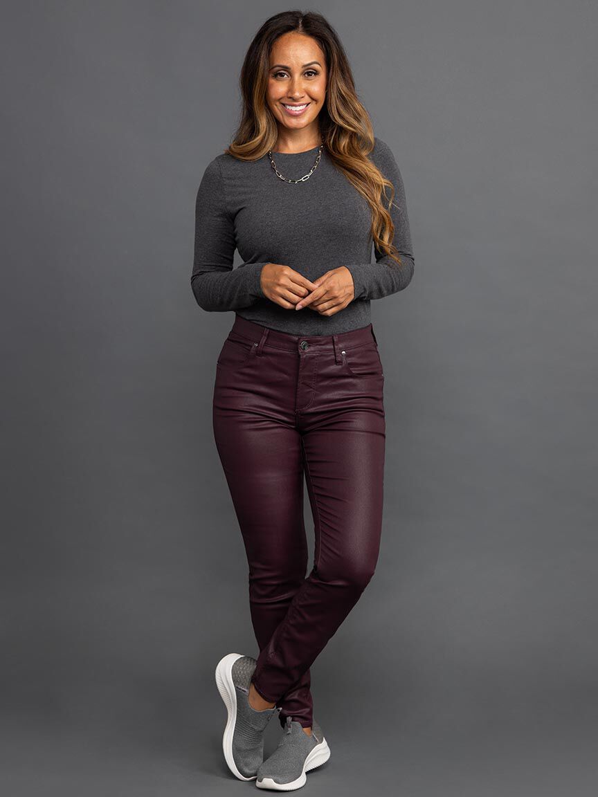 Cecilia Coated Mid Rise Skinny Jeans Image 1
