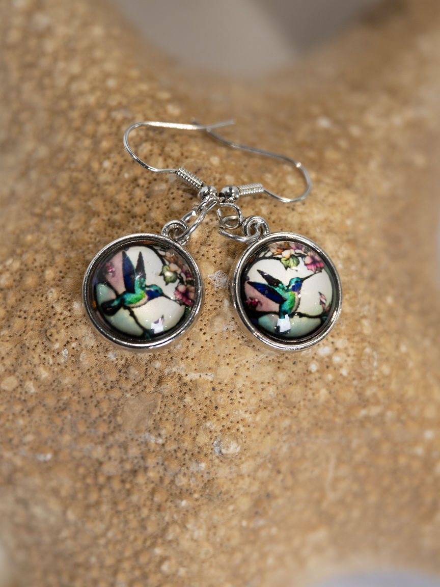Dangling Hummingbird Earrings