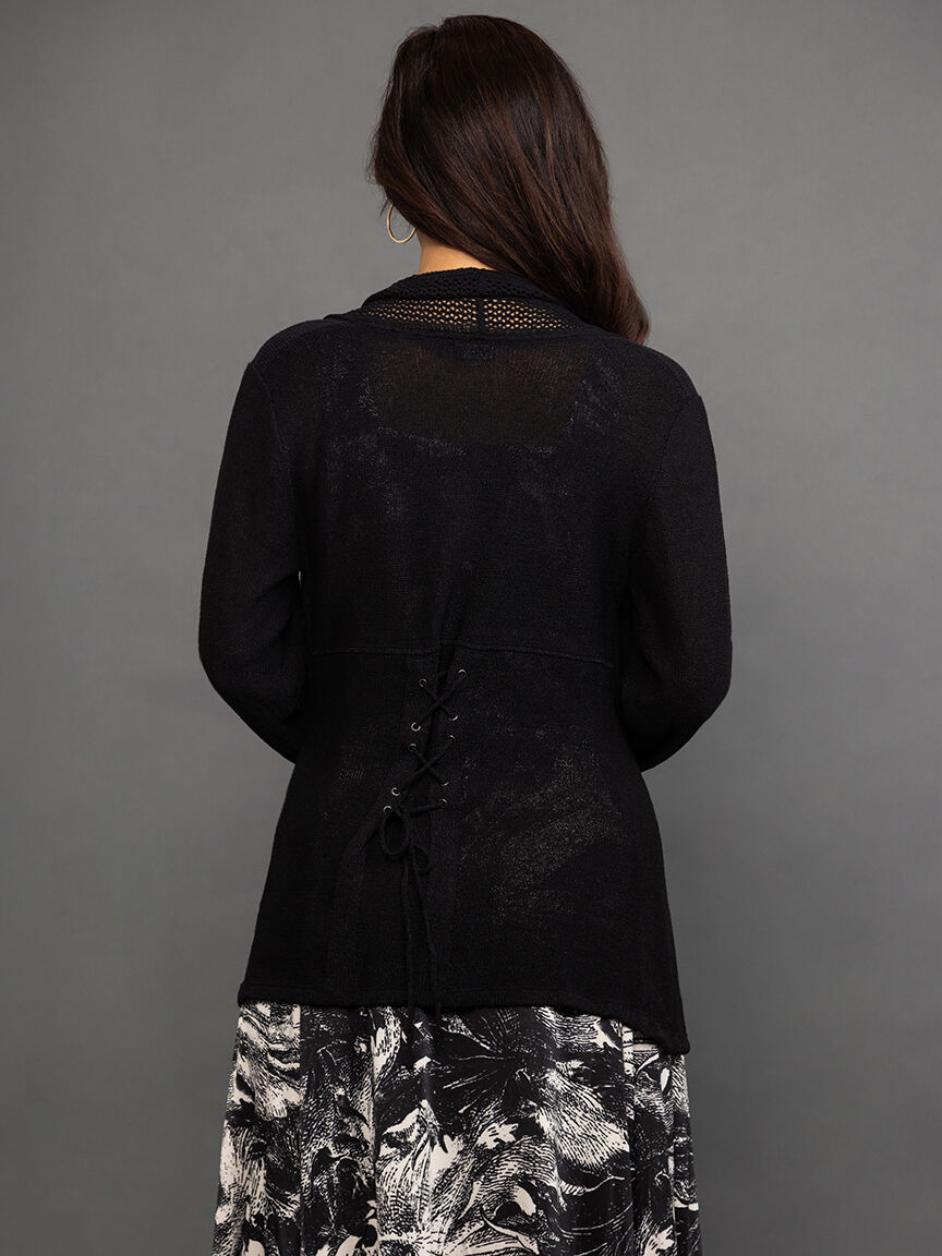 Lightweight Open-Front Knit Cardigan Image 4