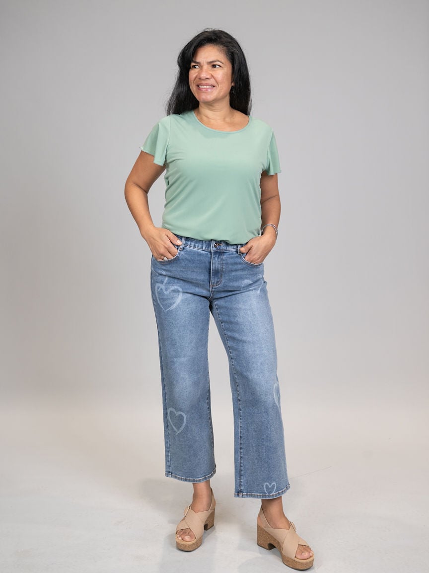 Short Ruffle Sleeve Top