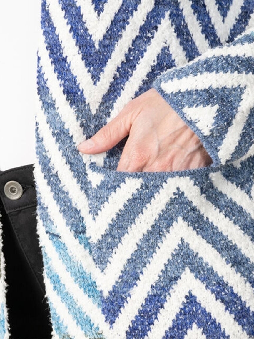 Chevron Open Front Cardigan