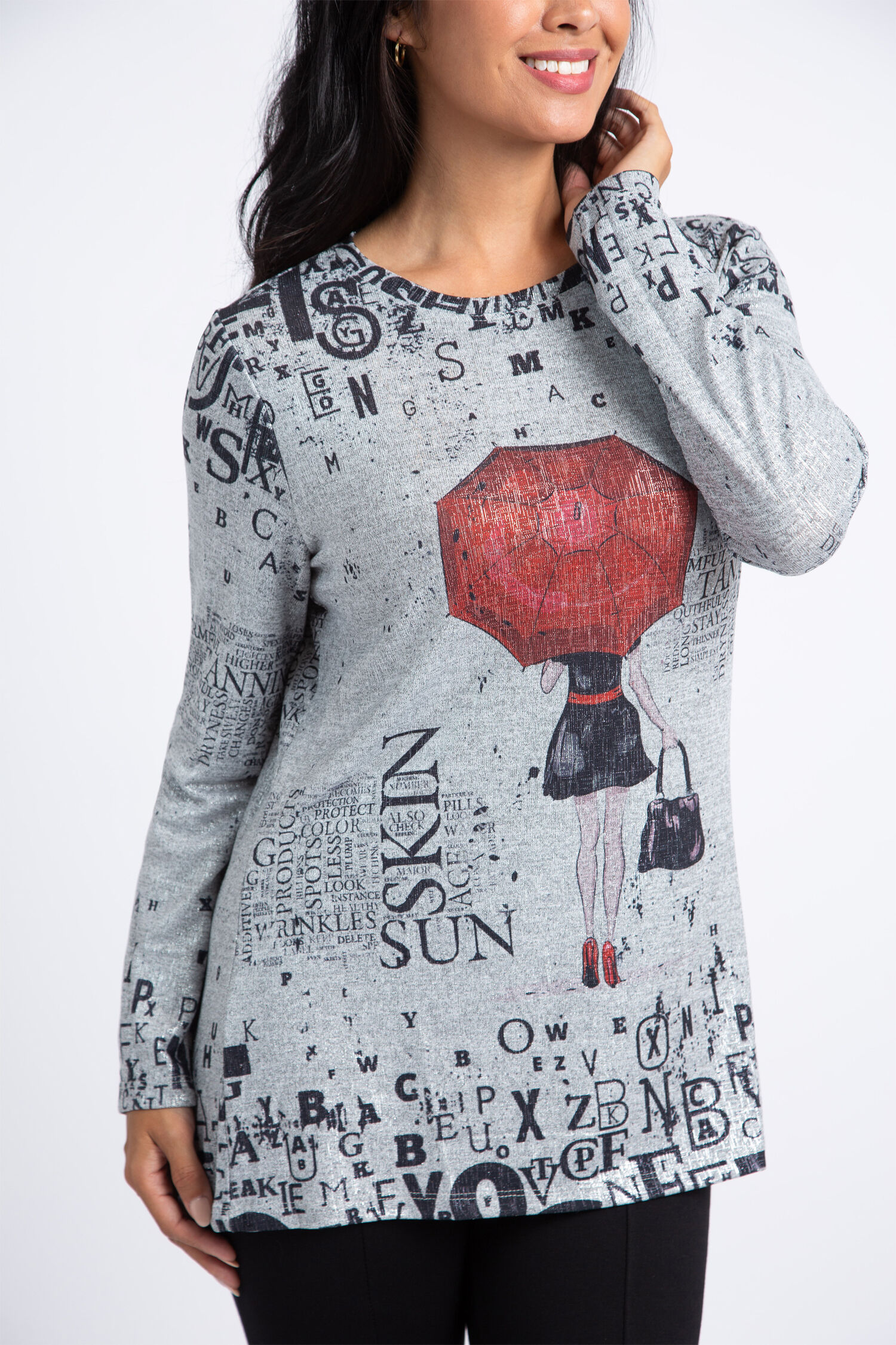 Long Sleeve Lurex Tee Image 4