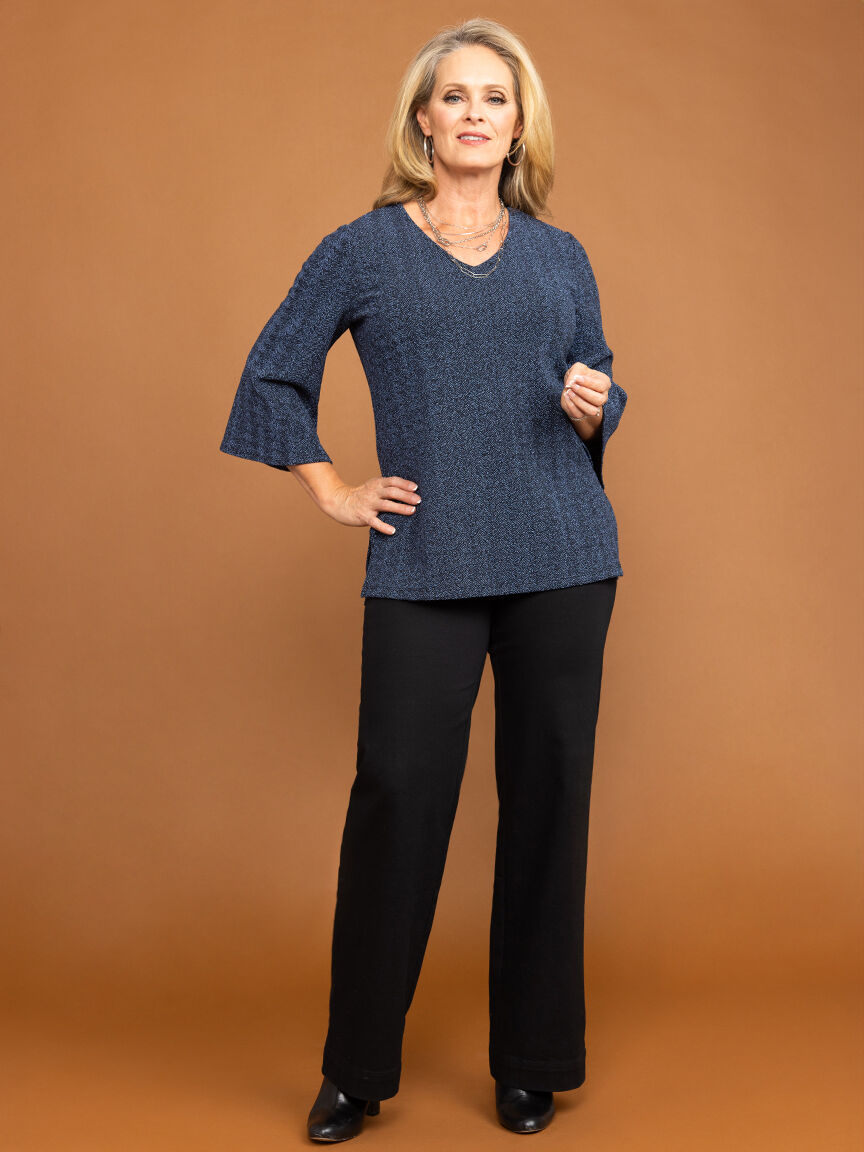 Shimmer &frac34; Sleeve Top