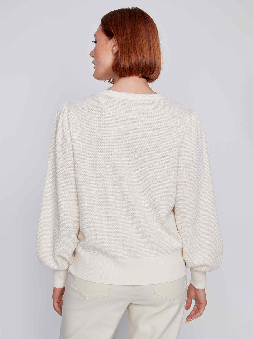 Long Sleeve V Neck Sweater with Lurex