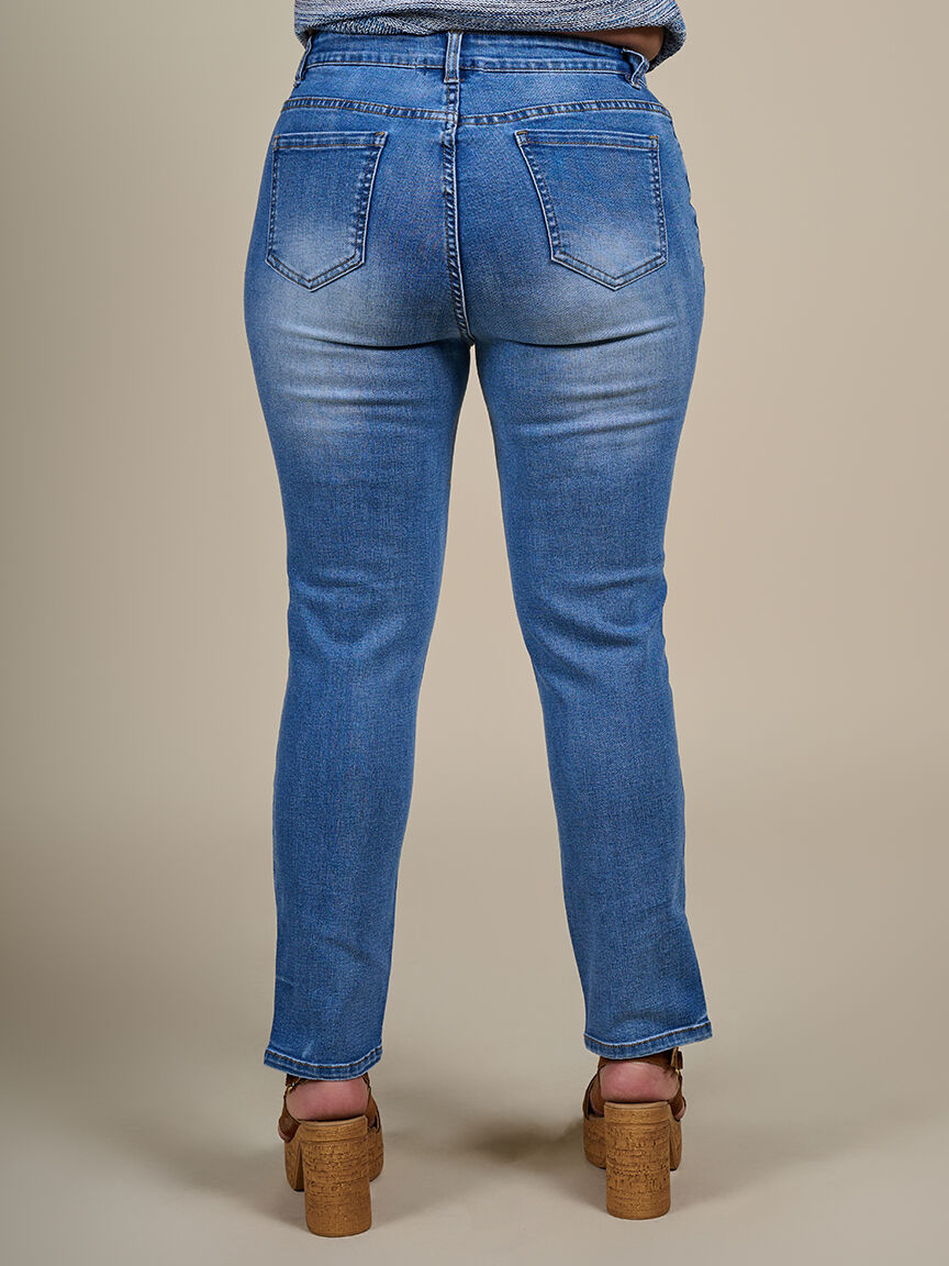 Pearl and Rhinestone Embellished Jeans  Image 2