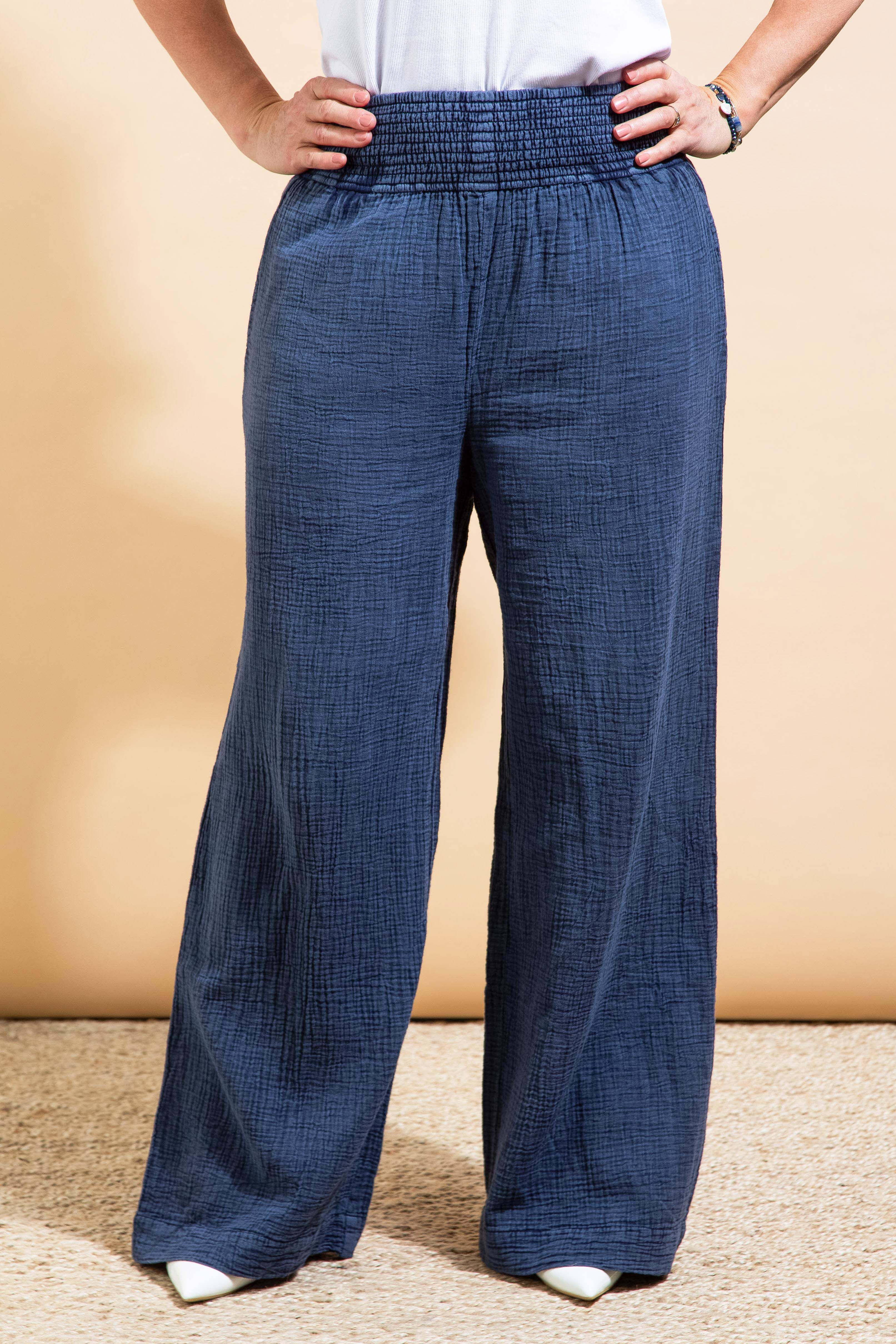 Wide Leg Gauze Pants Image 1