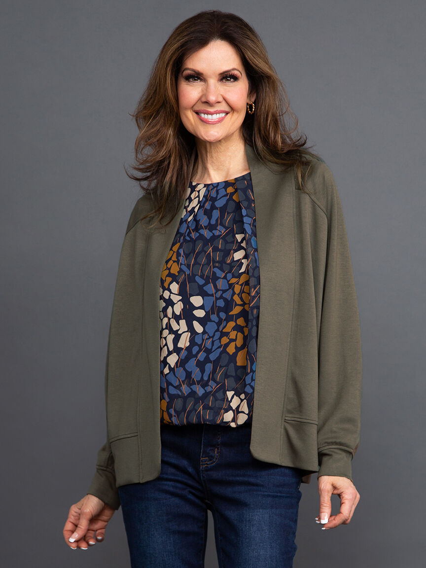 Open Front Scuba Cardigan Image 2