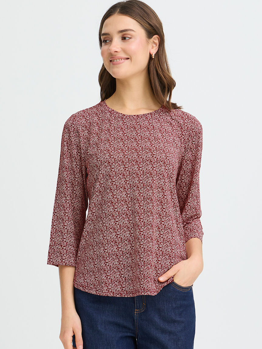 Mid Sleeve Crew Neck Top Image 1