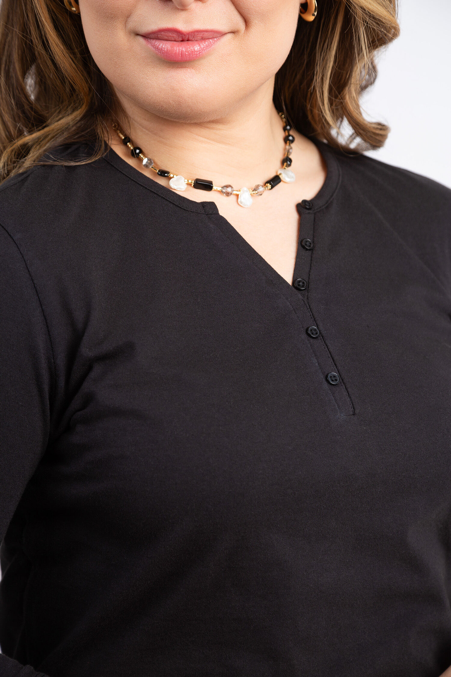 &frac34; Sleeve Henley Tee Image 5