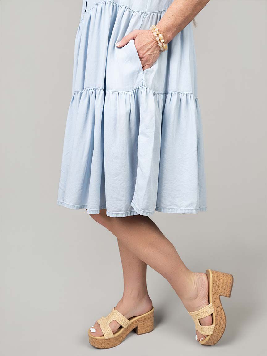 Sleeveless Tencel Button Up Dress