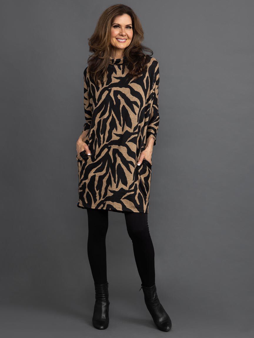 Animal Print Tunic with Pockets Image 1