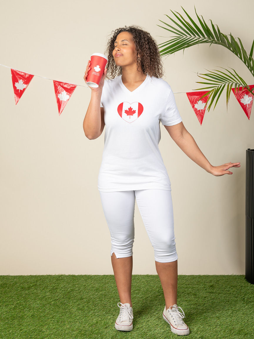 Canada Day Heart Cotton T-Shirt