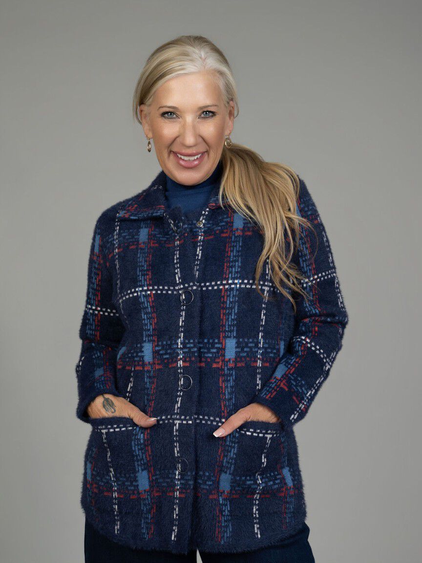 Plaid Button-Front Shacket