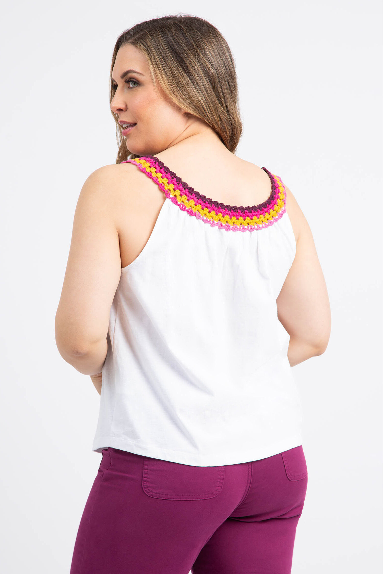 Crochet Neckline Sleeveless Top Image 4