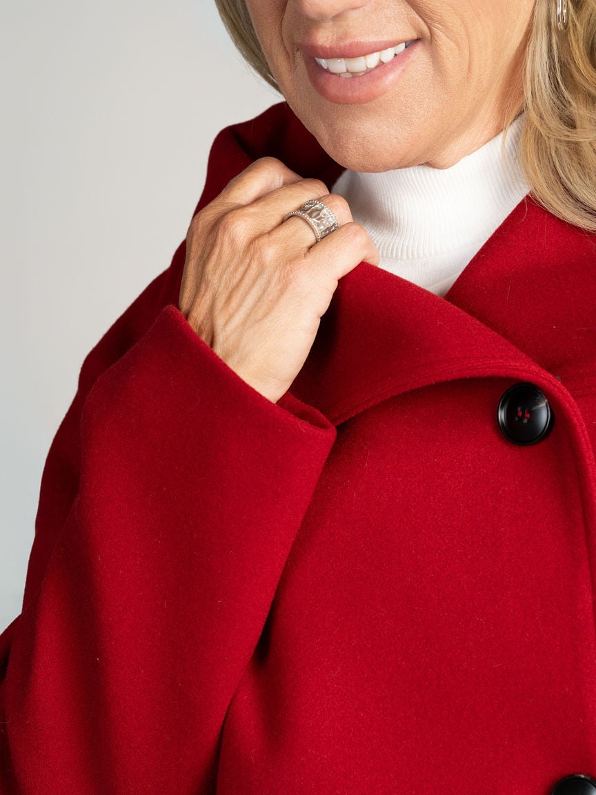 Sleek Funnel Neck Coat Image 2