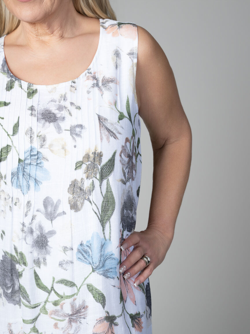 Sleeveless Layered Hem Midi Dress