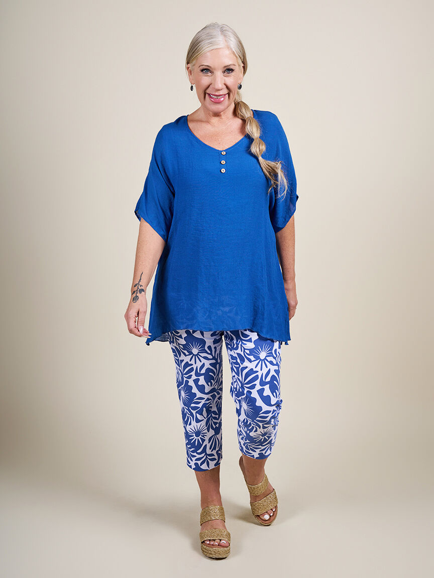 Short Sleeve V Neck Top  Image 1