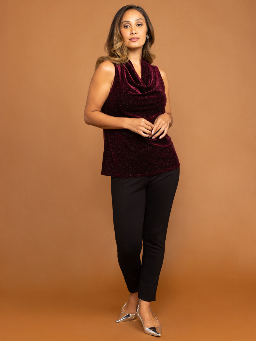 Sparkly Glitter Cowl Neck Top Image 1