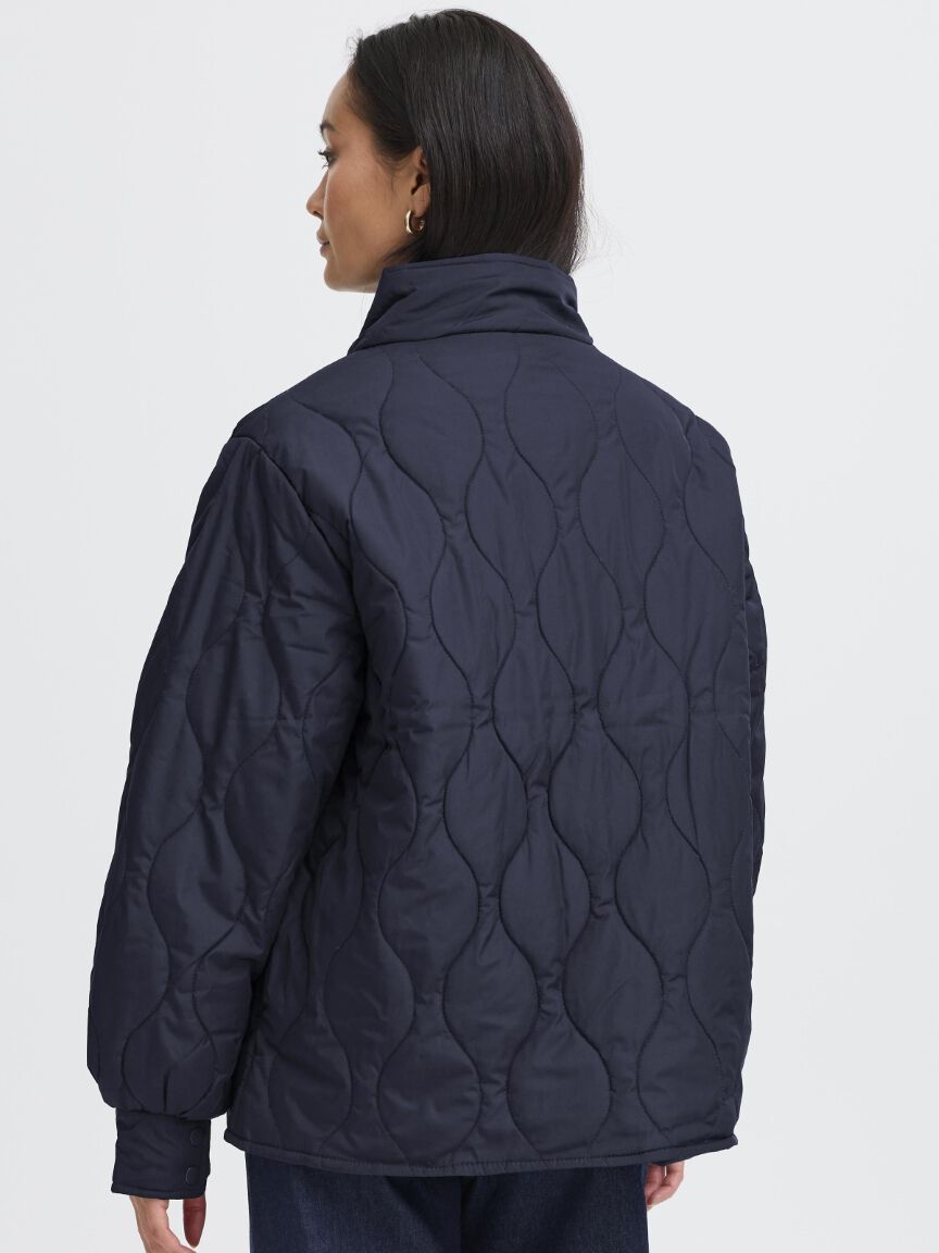 Quilted Snap Button Coat