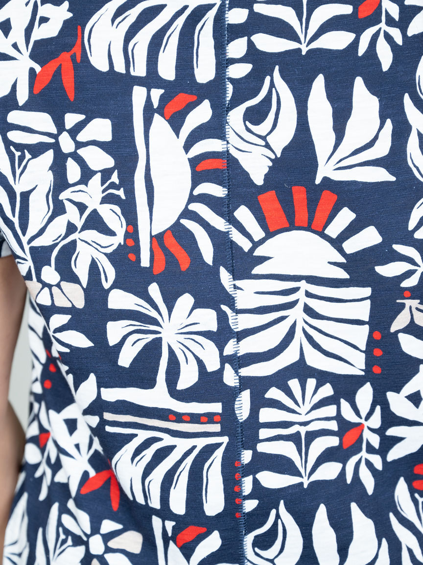 Short Sleeve All Over Print Crewneck Top Image 2