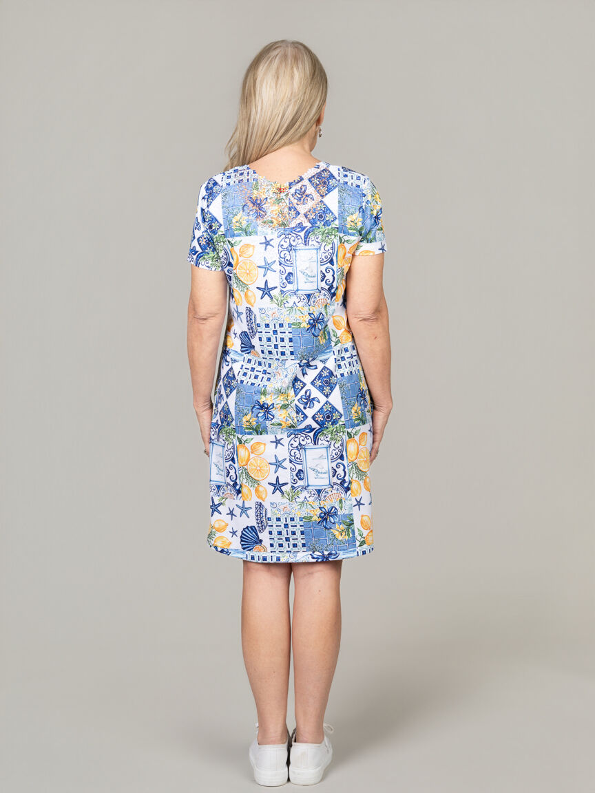 Short Sleeve Knee Dress With Cochet Back