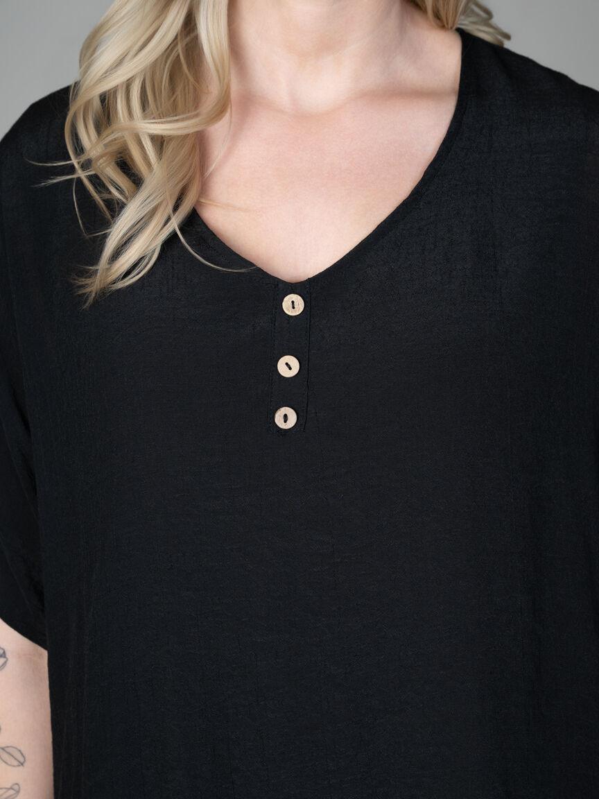 Short Sleeve FLowy V-Neck Top