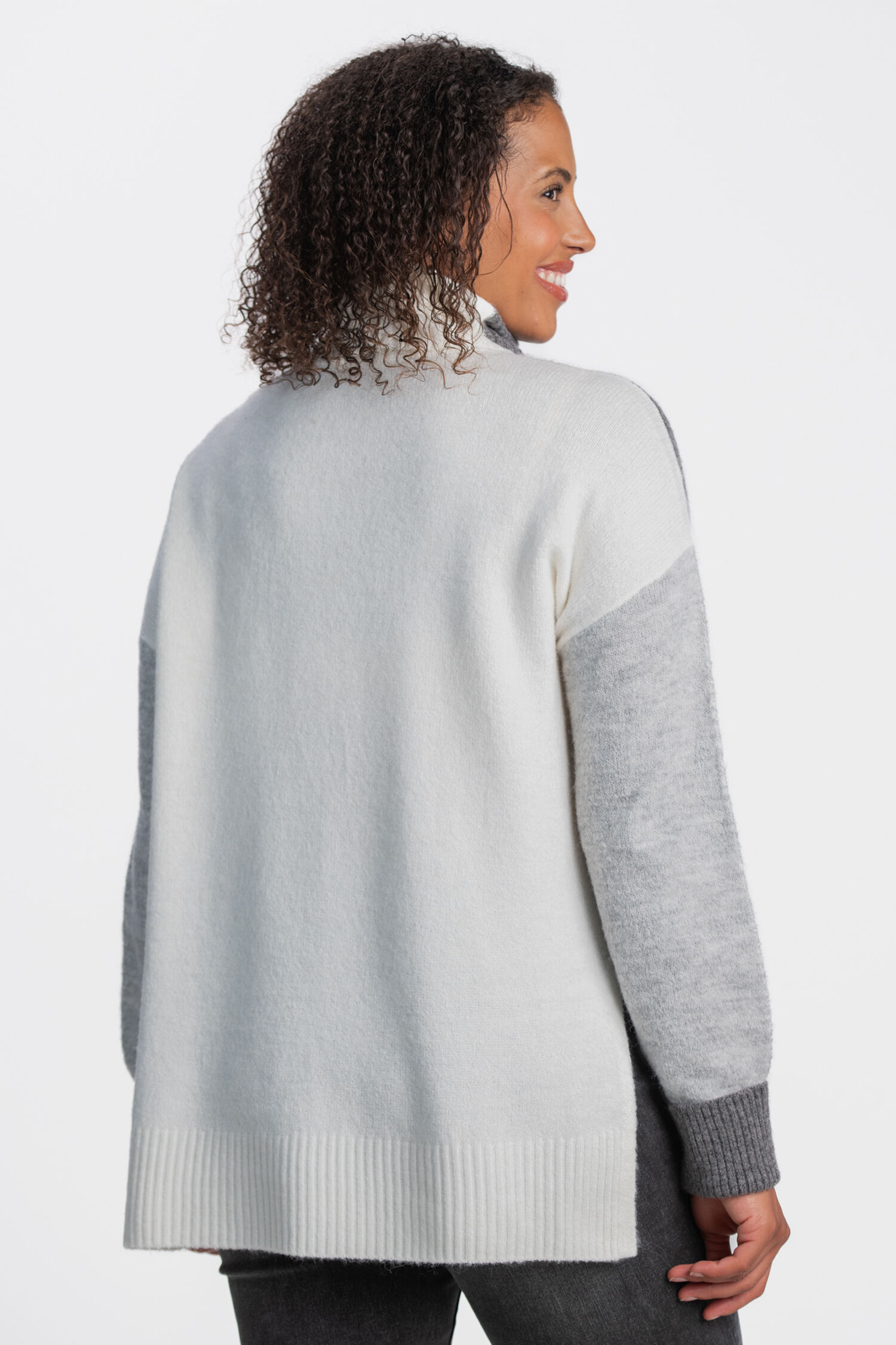 Cowl Neck Color Block Sweater  Image 2