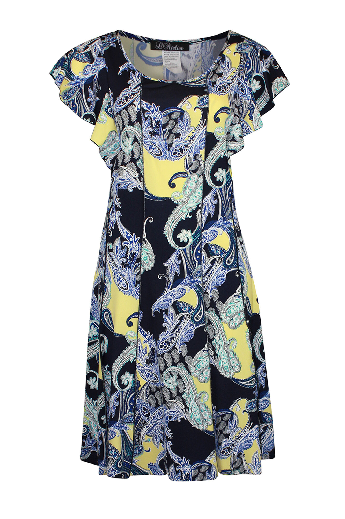 Flutter Sleeve Fit and Flare Dress Image 1