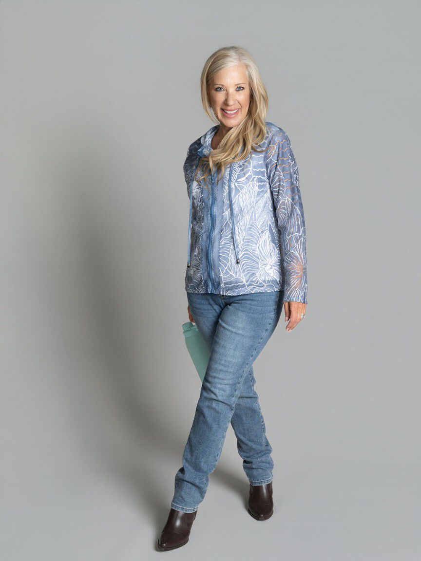Hooded Mesh Zip-Up Cardigan