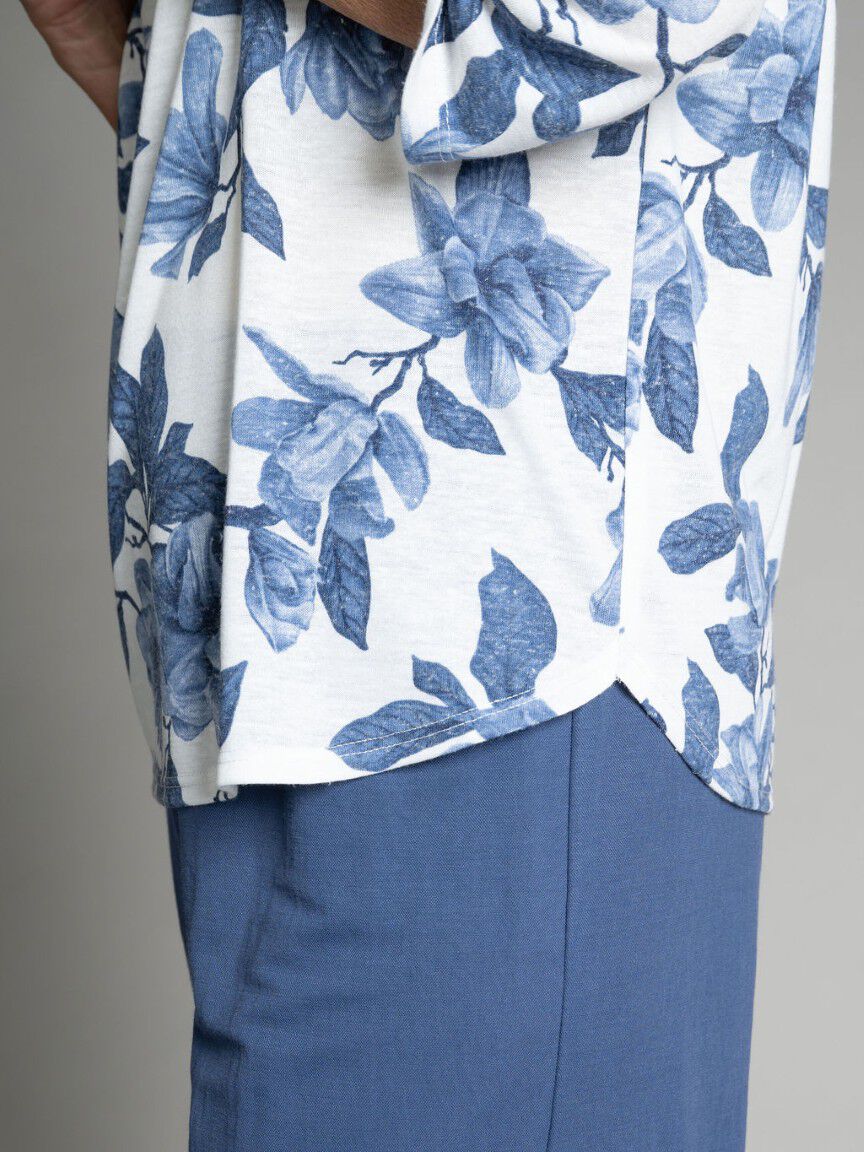 Slub Knit Linen Blend Top
