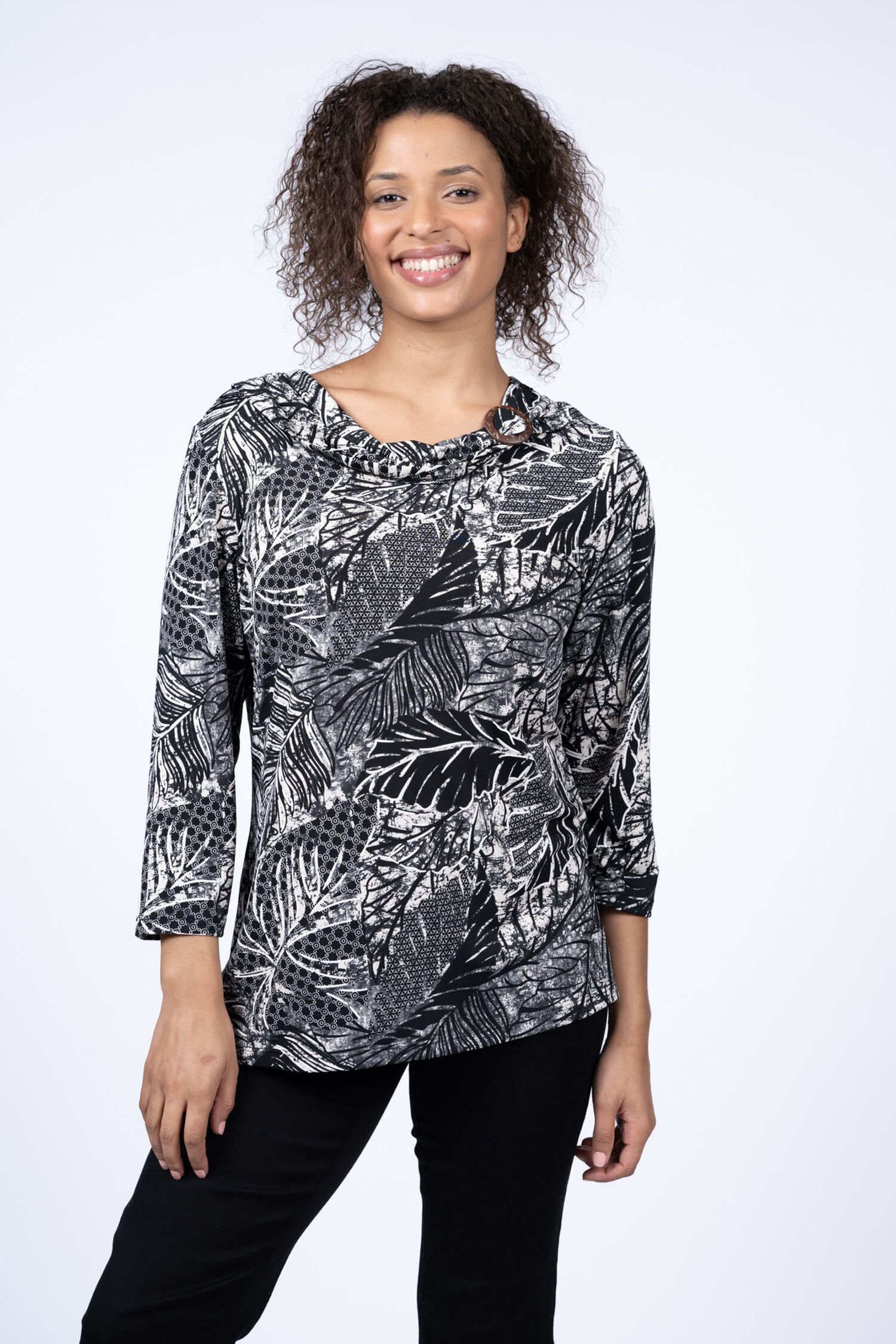Coconut Buckle Tropical Print Top Image 1