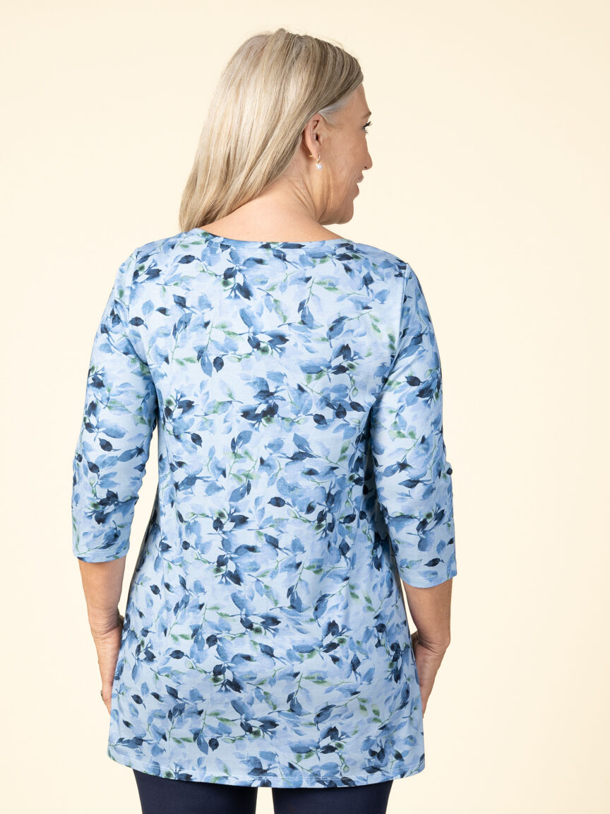 3/4 Sleeve Floral Printed Tunic