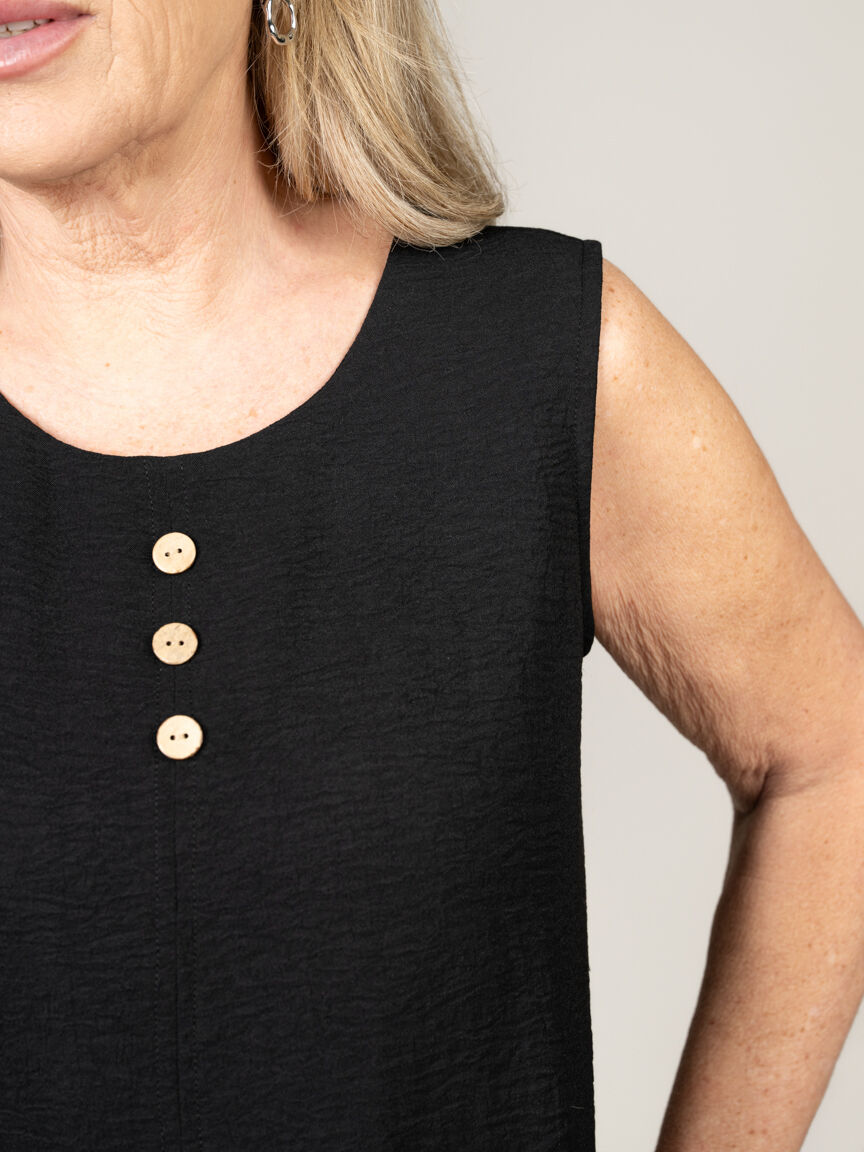 Sleeveless Button Detail Top