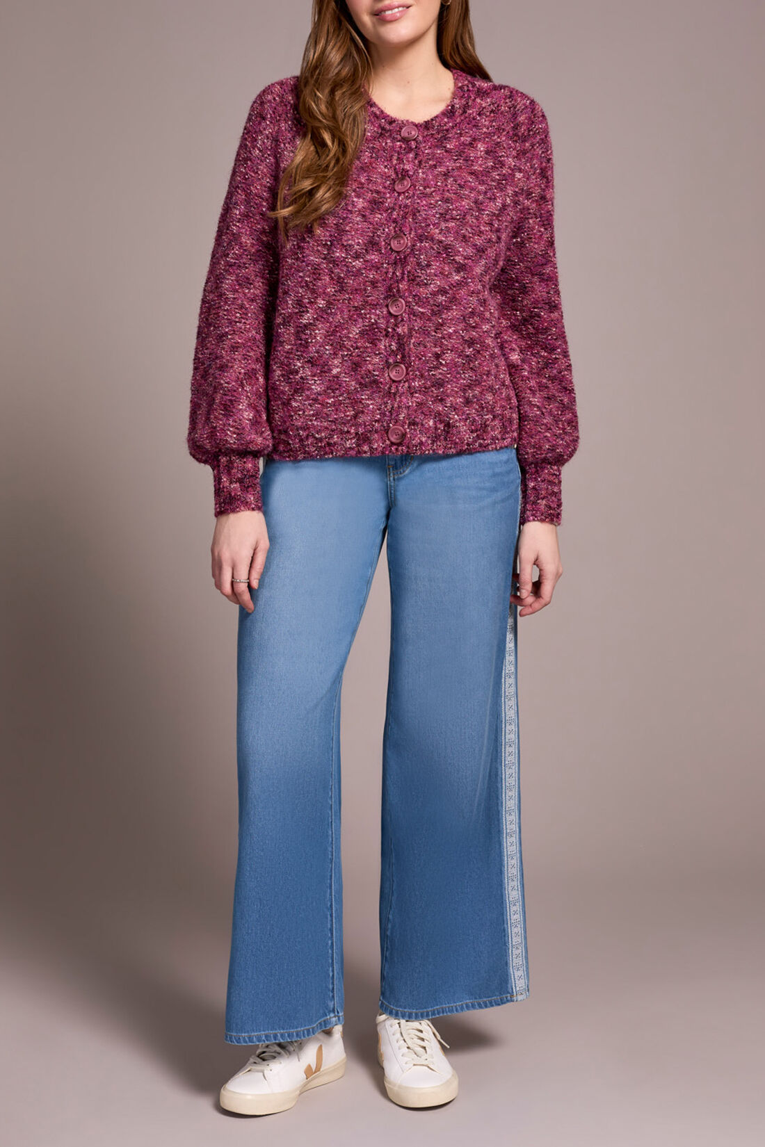 Button-Up Raglan Knitted Cardigan